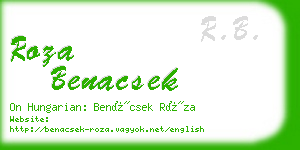 roza benacsek business card